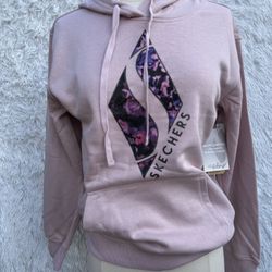 Skechers Light Pink Graphic Hoodie for Women size Medium 