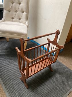Solid wood magazine holder