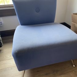 2 Blue Contemporary Accent Chair