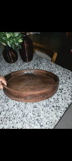 Acacia Wood Oval Serving Tray