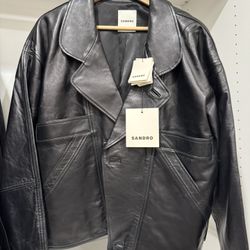 Sandro Leather Jacket (Black)