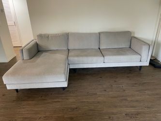 Living Spaces Modern Light Gray Sectional Sofa with Left Chaise