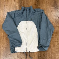 Blue and white vintage adidas windbreaker jacket size medium 