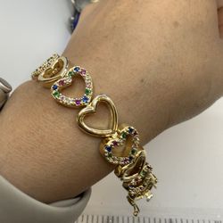 18k Plated From Brazil High Quality 7.5” Cubic Zirconia Stones Pulcera De Enchape Laminado 7.5” Piedras Finas De Zirconia 