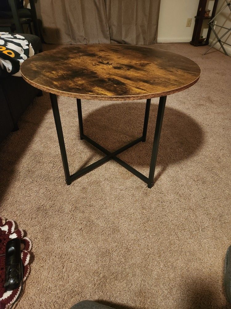 Round Coffee Table, 23.6" Small Coffee Tables for Living Room, Circle Coffee Table with Metal Frame, Floor Table Desk for Sitting on The Floor, Home,