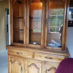China Cabinet And Hutch, Solid Myrtle Wood 