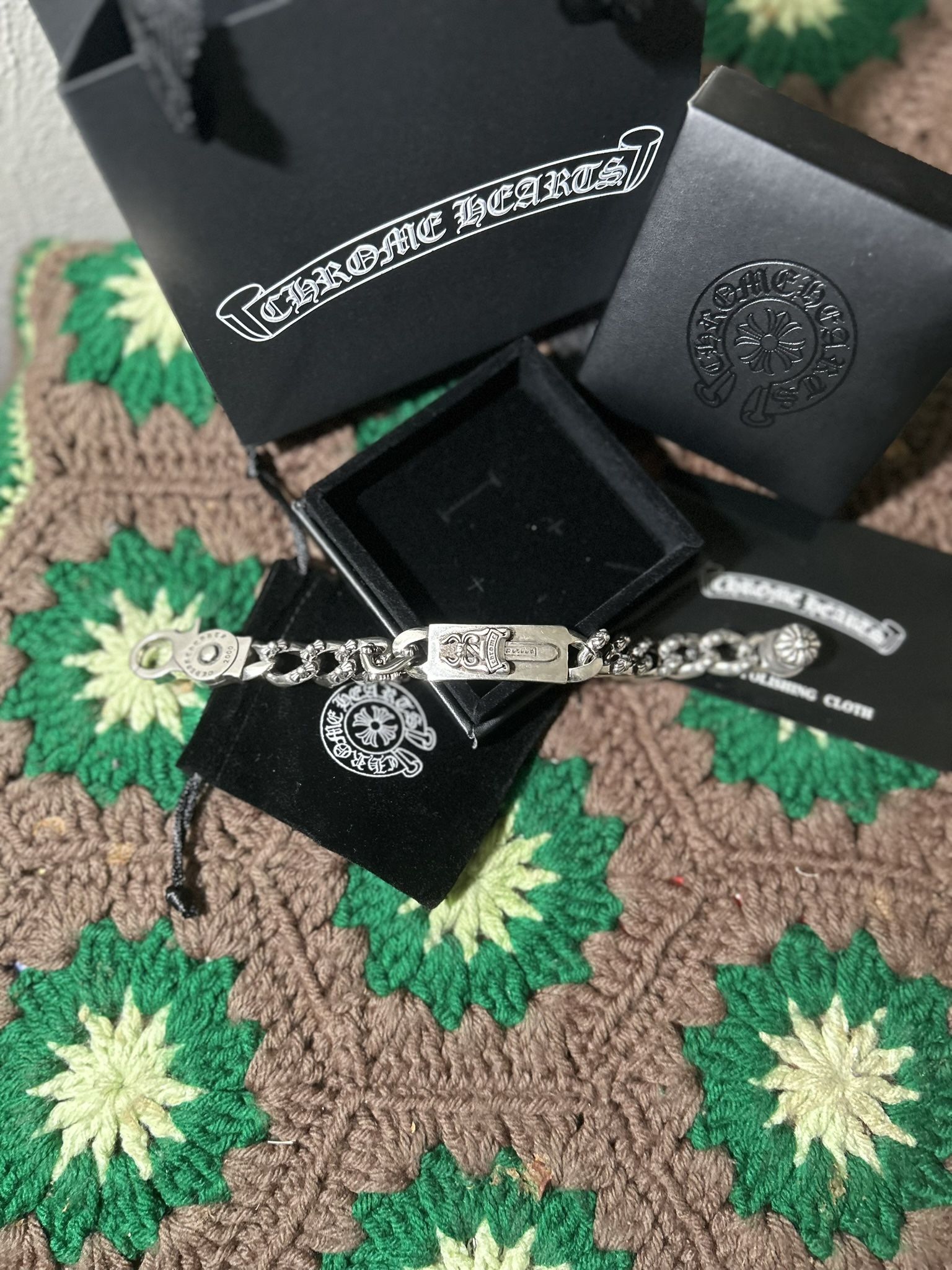 Chrome Hearts Dagger ID Link Clip Bracelet 