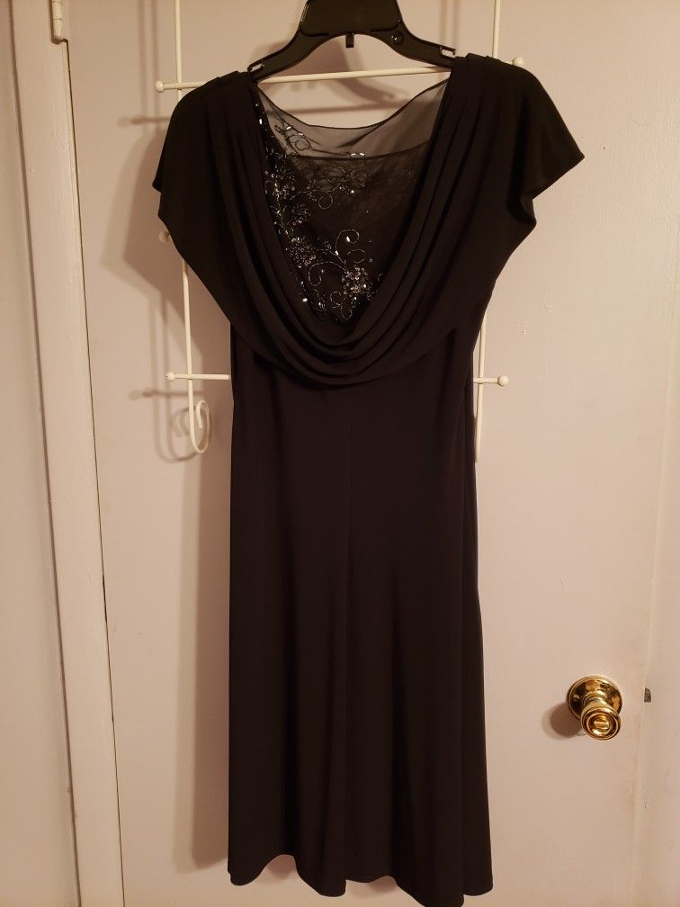 Black Dress Sheer In Back, Sequence In Front