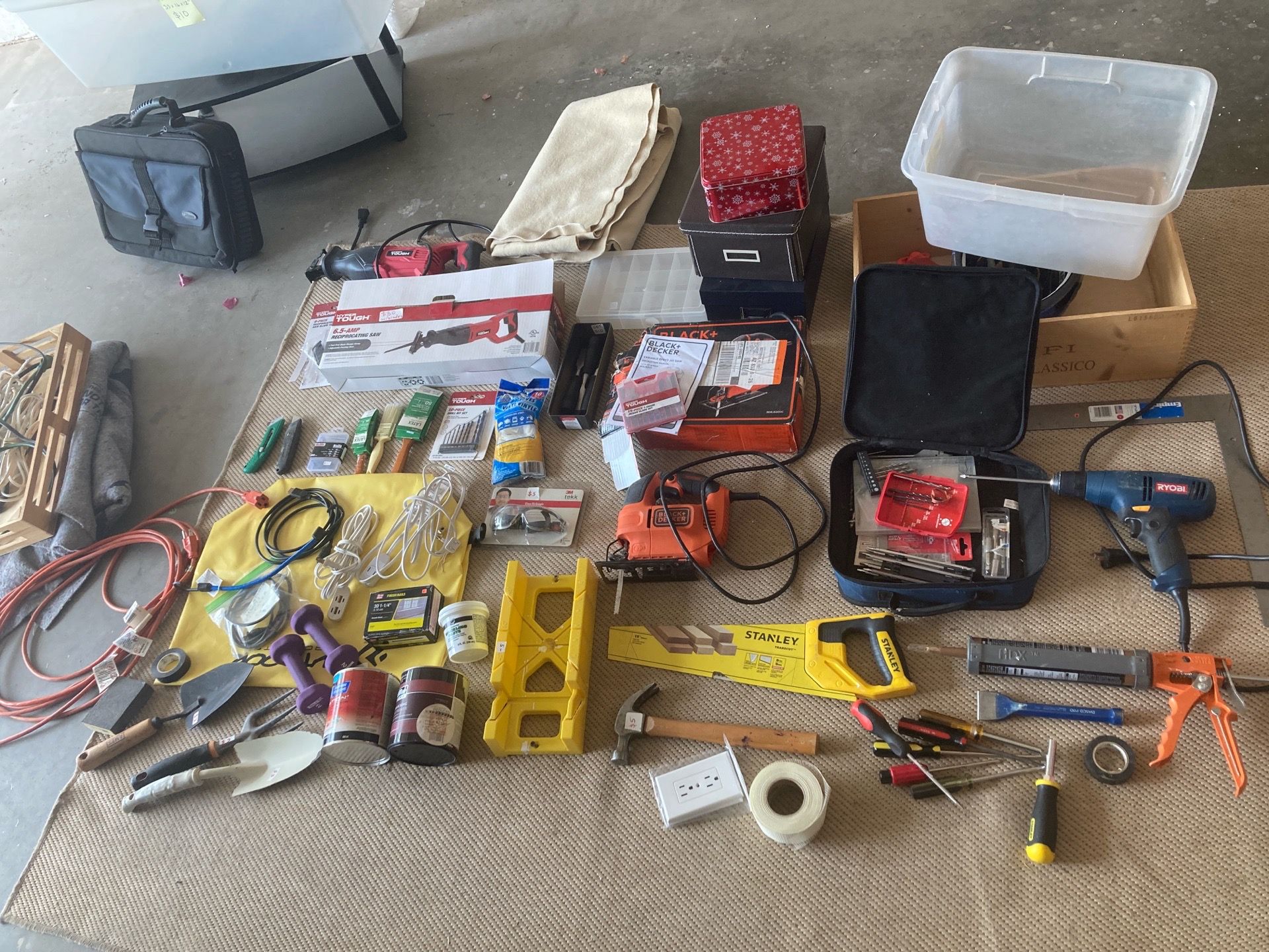 TOOLS garage sale Yard Power Hand Rakes Shovel Sawzall Jigsaw Saw Clippers