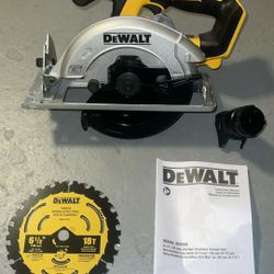 Dewalt Circular Saw 20v Brushslees 6 1/2 (Tool Only)