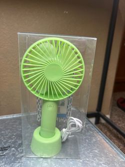 NEW Portable USB Desktop Fan 3-Speed Green w/ Removable Base & USB Cable