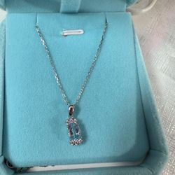 New sterling silver blue topaz necklace