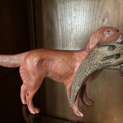 Hunting Dog Statue With Bird