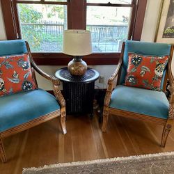 Custom Made Solid Walnut Chairs (pair)
