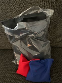 Corn hole bags with carrying case. Brand new