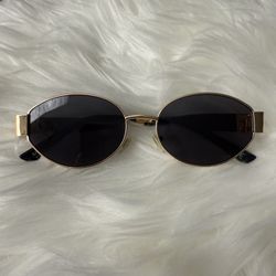 Women's Oval Gold Frame Sunglasses