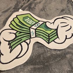 Cartoon Money Stack Green White Black Custom Shaped Floor Mat for Any Room