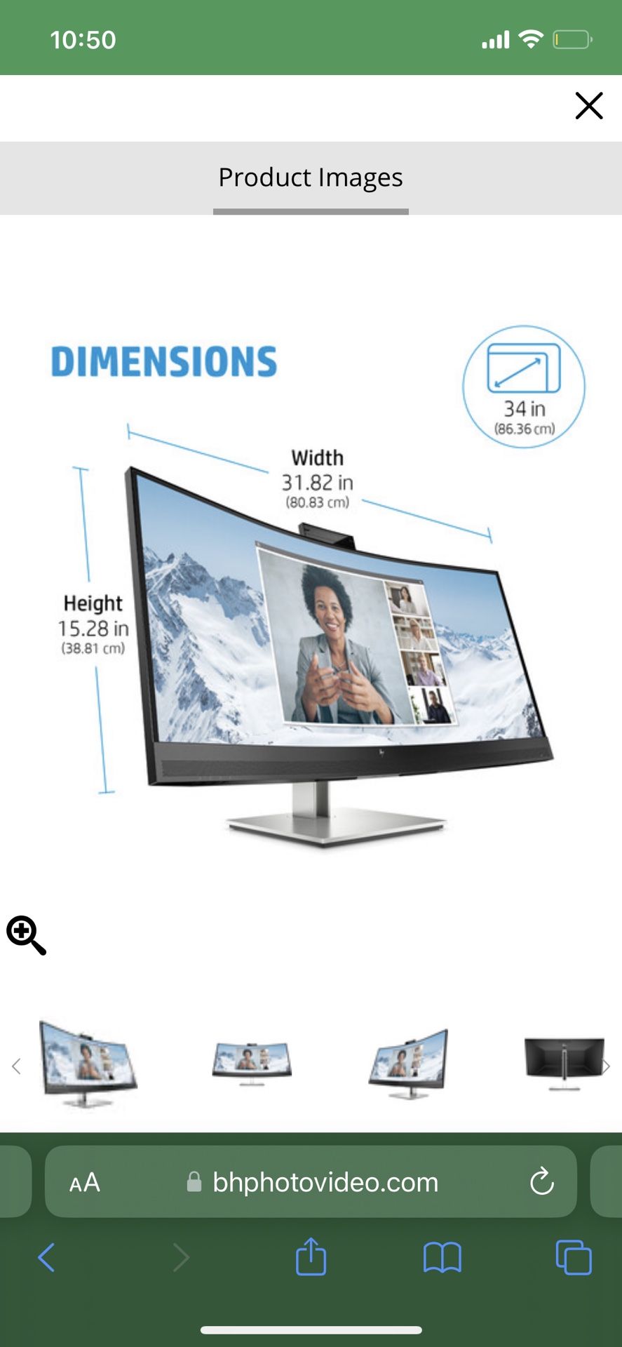 HP Curved Monitor (E34m G4)