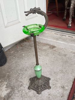 Iron dragon ashtray stand