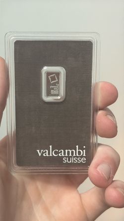 Valcambi Suisse 1g Platinum Bar 999.5