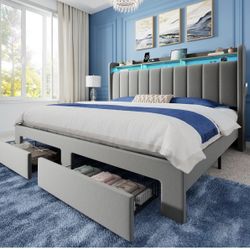 King Size Led Bed Frame With Usb 