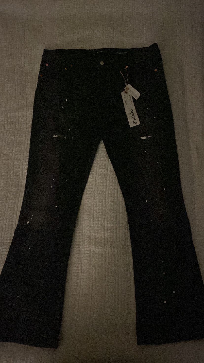 Black Purple Jeans Flared