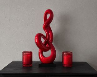 Ceramic sculpture, with (2) candles