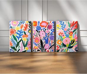 Matisse Flower Market Wall Art – Set of 3, 16x24” Canvas Floral Prints 3A-4