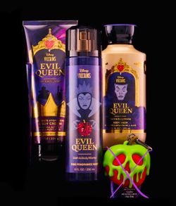 Exclusive! sold out!©️Disney Villains BATH & BODY WORKS💜🪞🍎👑 EVIL QUEEN 👑🍎🪞💜Enchanting  4-pc set