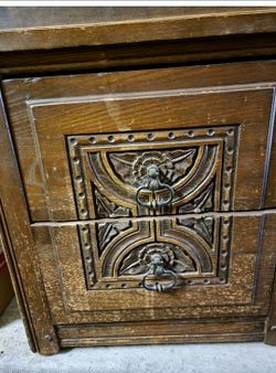 Antique dresser Nightstand Table hand carved wooden furniture