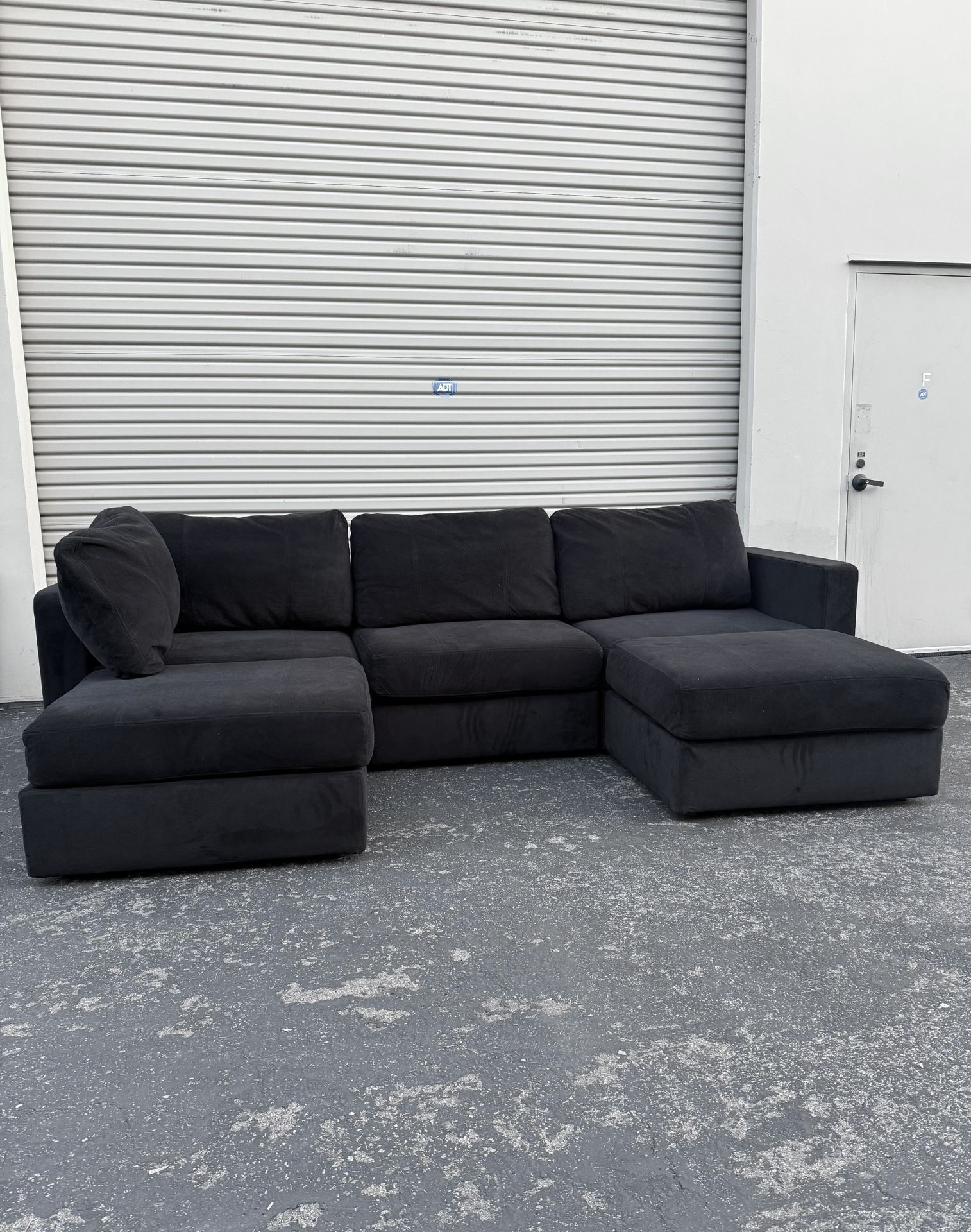 LoveSac Black Padded Velvet Couch!