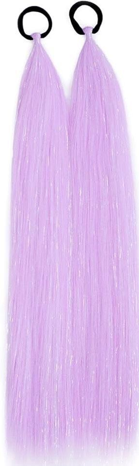 2 pack Colored Tinsel Hair Extensions Purple Hair Extensions perfect for Halloween