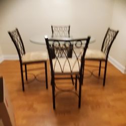 Bronze Pub Table w/ 4 Chairs