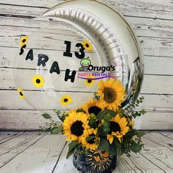 Balloons Bouquet And Sunflower 
