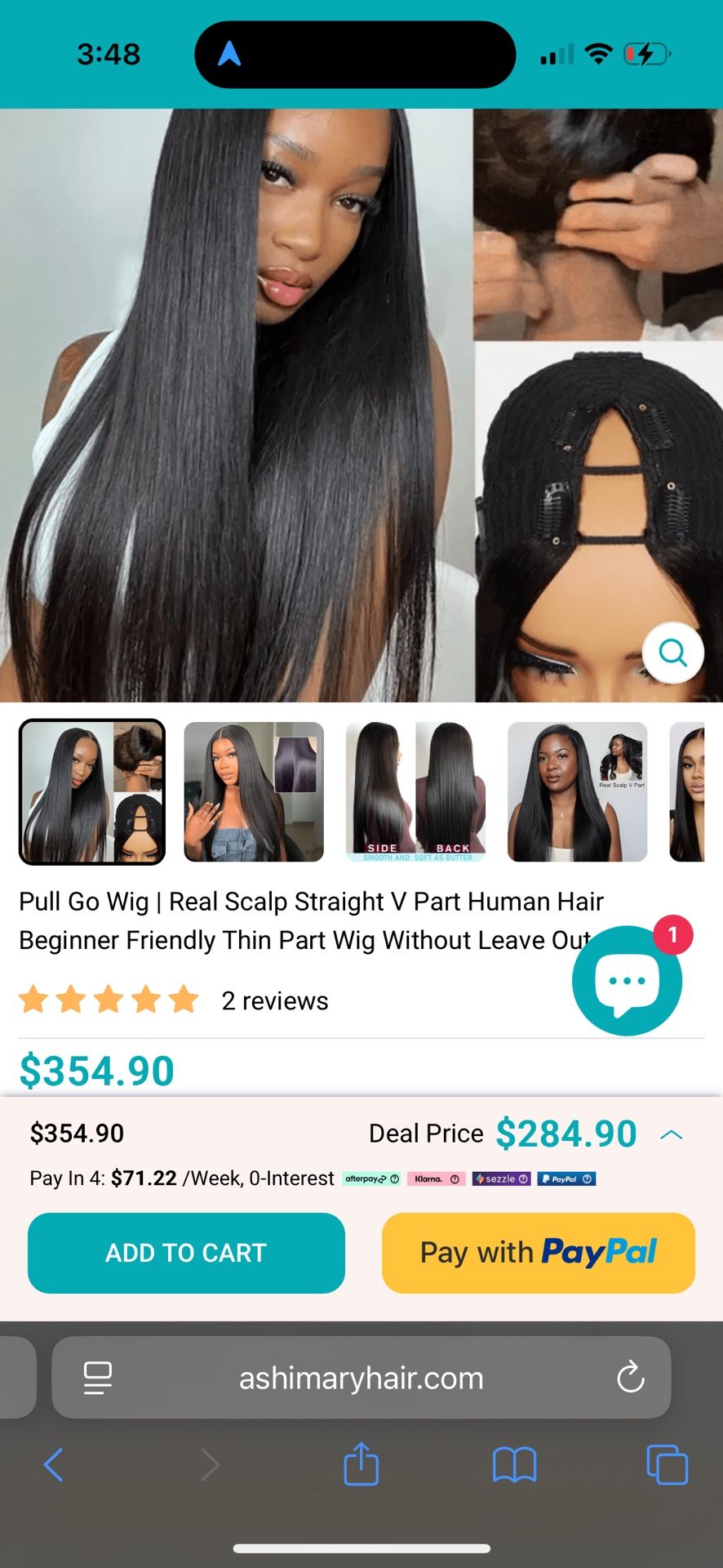 Pull Go Wig | Real Scalp Straight V Part Human Hair Beginner Friendly Thin Part Wig Without Leave Out