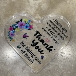 Heart Shaped "Thank you" Coaster - Gift - Paper Weight - Decoration 6x5 1/5 - NEW