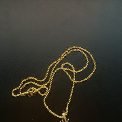 Gold Letter A w/Crown On Letter Chain 