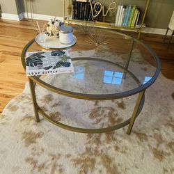 Gold And Glass Coffee Table 