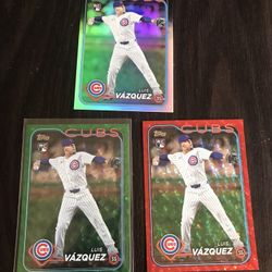 Luis Vasquez Chicago Cubs Rookie Card Lot - Fathers Day Blue To 50 - Red To 199 - Green To 499 & Rainbow Foil