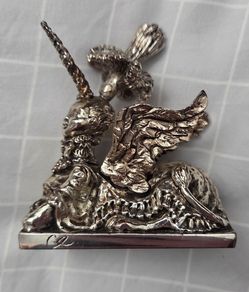Christian Lacroix Vintage 1998 Limited Edition Silver Plated Unicorn Paperweight