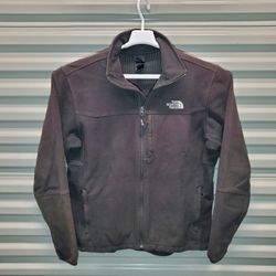Vintage The North Face Denali Black Fleece Mens LARGE Full Zip *FADE SPOTS*