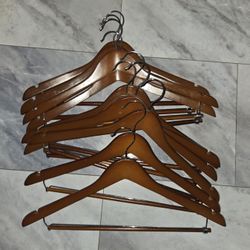 Lot Of Wooden Hangers