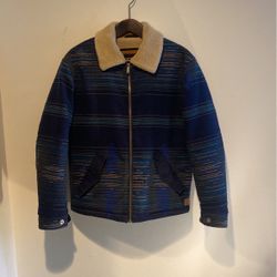 Scotch & Soda Teddy-Trimmed Jacquard bomber jacket