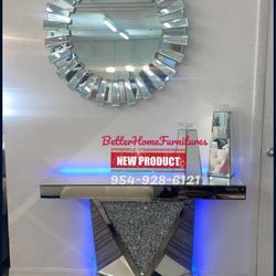 Brand New Console Table With Faux Diamonds// Finance Available 