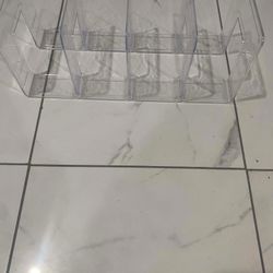 4-Section Clear Acrylic File Sorter Purse Organizer Desk Magazine Holder