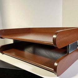 1960’s Mid-Century Modern Peter Pepper Modern Desk Double Letter Tray