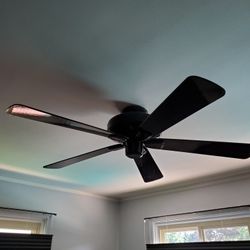 Black Lacquer Finish Fan 52 In