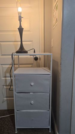 3 drawer fabric nightstand with USB