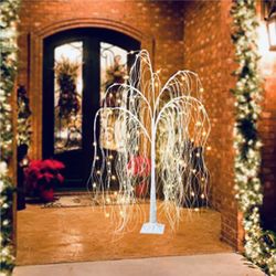 Magical Christmas Holiday LED Pre-Lit Willow Tree For Indoor/outdoor Entryway/deck/porch 