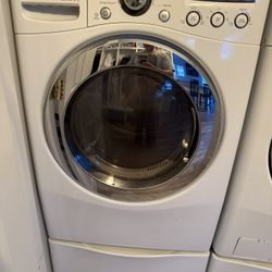LG Front Load Washer & Dryer Set w/ Storage Pedestals – Excellent Working Condition